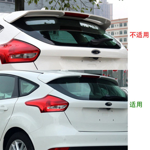 Spoiler Posteriore in Fibra di Vetro Nero Lucido Zpartners, Alette Laterali, Parti di Modifica Esterna per Ford Focus Hatchback 2015-2018 - Product Image 1