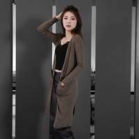 Cardigan de luxe pour femme Tyan en laine, taille unique, châle décontracté en laine, tricot sans boutons pour femme