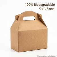 Boîte pliante en carton avec poignée intégrée, boîte cadeau en carton pour pâtisseries, biscuits, cadeaux de fête