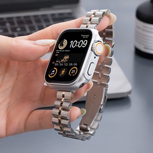 Bracelet de montre S789SE pour hommes et femmes, en acier inoxydable, à <span class=keywords><strong>trois</strong></span> maillons, avec boucle déployante de 14 mm - Product Image 4