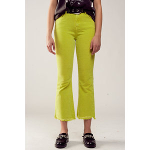 Pantaloni di velluto a coste svasati in verde Lime - Product Image 5