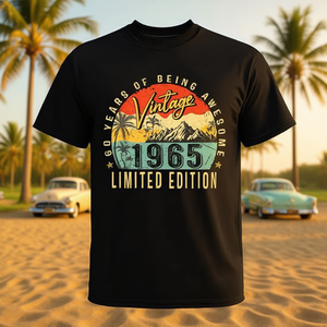 T-shirt vintage del 1965 per il 60° compleanno, abbigliamento da donna in edizione limitata - Product Image 3
