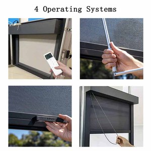 Motorized Waterproof Windproof Fireproof Retractable Roller Blinds PVC Outdoor Vertical Blind for <strong>Patio</strong> <strong>Screens</strong> Electric Plain - Product Image 3