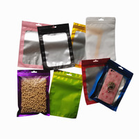 Emballage alimentaire personnalisable noir mat, pour bonbons et noix, 50 unités, sac en plastique Mylar avec fermeture éclair plate