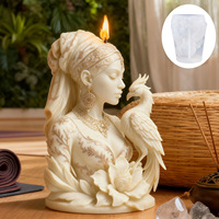 Sanxin Produit phare transfrontalier Moule en caoutchouc pour bougies, savons faits main et autres créations DIY, motif déesse africaine en relief tridimensionnel YLX SM