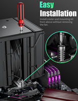 Refroidisseur CPU upHere UE2 Elite ARGB 6 caloducs, double tour minimaliste, ventilateur PWM 120 mm pour Intel LGA 1700 1851 AMD AM5 AM4
