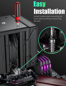 Uphere UE2 Elite ARGB CPU Cooler 6ท่อความร้อน Minimalist พัดลม PWM ขนาด120มม. สำหรับ Intel LGA 1700 1851 AMD AM4 AM5 - Product Image 4