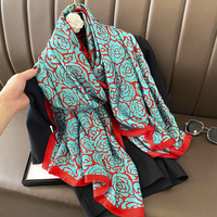 Nouveaux Foulards Personnalisés Longs en Soie et Polyester, Étoles de Luxe Imprimées, Foulard en Soie Designer pour Femmes, Hijabs en Soie pour Femmes Musulmanes