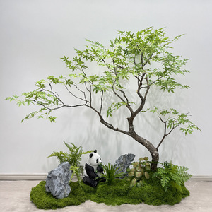 Bonsaï artificiel d'érable vert, ornement de sol, décoration paysagère pour salle de thé et intérieur - Product Image 1