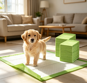 Coussinets d'entraînement jetables verts sur mesure, 6 couches, anti-fuites, écologiques, super absorbants, fournitures pour animaux de compagnie - Product Image 1