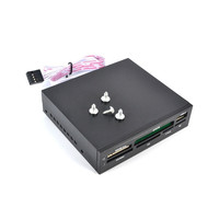 Module Lecteur Optique 3,5 Pouces, Boîtier en Plastique avec Lecteur de Cartes Multifonction Intégré pour Lecteur de Disquettes USB 2.0