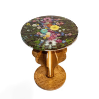 Artisanat en résine fait main pour la maison, meubles, salon, table en résine époxy, table basse, fleurs séchées, table basse en bois et résine époxy