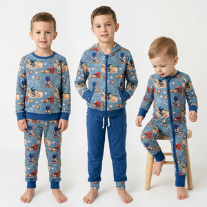 Tenues de Noël pour enfants en deux pièces, pyjamas à manches longues pour bébés garçons, ensemble de vêtements camouflage - Product Image 5