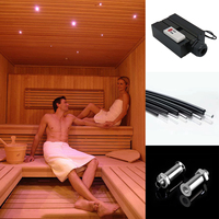 Sauna avec gaine, câble à fibre optique, lampe étoile en cristal, kit d'éclairage