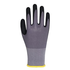 قفازات أمان رمادية عالية الجودة مقاس 15، قفازات صناعية من النايلون المحبوك مع طبقة نتريل رملي، قفازات عمل آمنة لليدين - Product Image 3