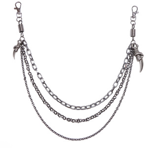 Chaîne de pantalon Yueli Eagle Claw, chaîne de taille Hip Hop multicouche en alliage de zinc couleur canon de fusil, chaîne de corps décontractée et tendance - Product Image 5