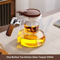 Piaoyi tasse verre théière ménage filtre théière avec séparation de l'eau bouilloire ménage filtre thé brasseur théière