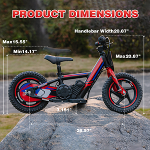 Vélo électrique tout-terrain pour enfants, moto avec accélérateur rotatif, pneu gonflable antidérapant, siège réglable à 2 vitesses pour enfants - Product Image 6