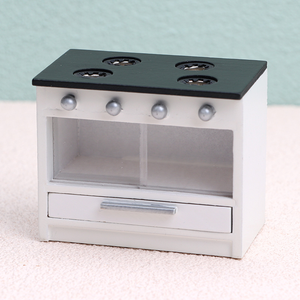 Maison de poupée 1/12 Cabinet d'évier en <span class=keywords><strong>bois</strong></span> Maison de poupée Mini meubles de cuisine Banc de cuisine miniature <span class=keywords><strong>Poêle</strong></span> - Product Image 6