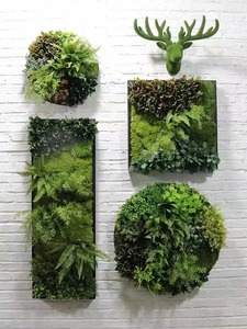Indoor/Outdoor Home Green <strong>Wall</strong> <strong>Decor</strong> Artificial Plant Moss Plastic Grass Flower <strong>Leaf</strong> <strong>Wall</strong> Decors - Product Image 4
