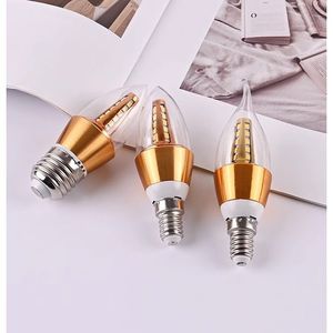 หลอดไฟ LED รูปทรงเทียน ขั้วเกลียว E14 110V-220V 12V แหล่งจ่ายไฟแรงดันต่ำ แสงสีขาวอบอุ่น สำหรับใช้ภายในอาคาร - Product Image 1