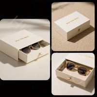 Boîtes d'emballage personnalisées de luxe pour lunettes de soleil, étuis à lentilles de contact, coffrets cadeaux en carton, ensembles de lunettes de soleil VR en cuir, boîtes à lunettes en papier