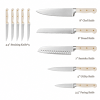 Couteaux de cuisine TOALLWIN, couteaux japonais en acier inoxydable, ensemble de couteaux de chef 3Cr13 avec bloc magnétique