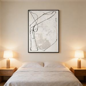 Peinture abstraite texturée à lignes neutres minimalistes, 100% peinte à la main sur toile, décoration intérieure, œuvre d'art pour la maison - Product Image 5