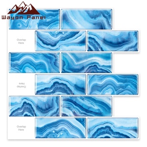 Papier peint vinyle imperméable Wayon, carreaux de céramique verts modernes, panneau mural auto-adhésif effet 3D, autocollant mural pour la maison - Product Image 4
