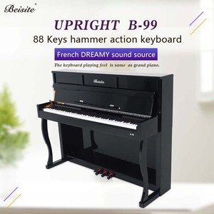 Piano numérique droit de bonne qualité, clavier électronique professionnel 88 touches, haut-parleurs 30W*2, design écologique, étui, 128 rythmes - Product Image 3