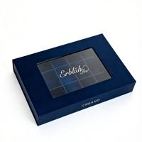 Boîte à maquillage noire personnalisée Fermeture magnétique Boîte cadeau rigide Emballage cosmétique Matériaux recyclés