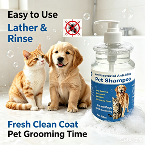 Shampoo antibactérien anti-acariens <span class=keywords><strong>pour</strong></span> animaux de compagnie, <span class=keywords><strong>efficace</strong></span> contre <span class=keywords><strong>les</strong></span> puces, <span class=keywords><strong>les</strong></span> <span class=keywords><strong>poux</strong></span> et <span class=keywords><strong>les</strong></span> tiques, nettoyant doux et non irritant <span class=keywords><strong>pour</strong></span> chiens et chats - Product Image 2