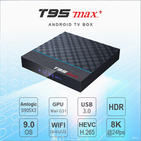 Boîtier TV intelligent T95 MAX PLUS 4K, 4 Go 32 Go, double Wi-Fi, Amlogic S905X3 Quad Core, décodeur, lecteur multimédia HD 4K, vente en gros usine