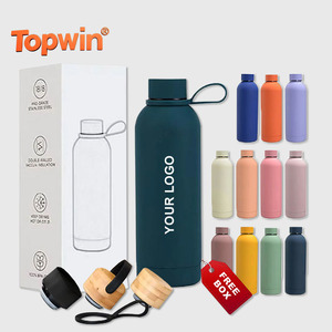 Free <b>Box</b> logo 500ml Smooth Rubber Stainless Steel 304 Gym <b>Bottle</b> Water Vacuum Flasks Thermoses for Drinks with Handle - Product Image 1