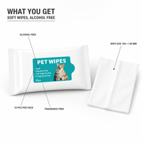 Lingettes pour animaux de compagnie ultra épaisses, douces, sans alcool, sans parfum, pour chiens, destinées aux distributeurs en gros et aux acheteurs en vrac