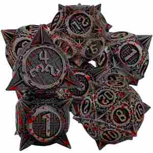 Zinc Alloy Polyhedral Dice Set for D&D Dungeons and Dragons RPG,Right Angle D6 Tabletop Games With <b>Gift</b> Box Wholesale - Product Image 1