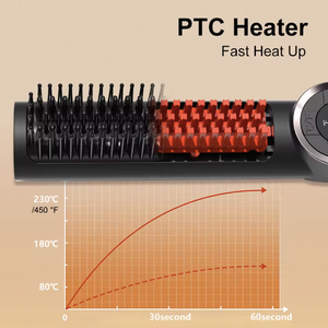Peigne lisseur électrique à température automatique, <span class=keywords><strong>brosse</strong></span> lissante en céramique, poignée tactile - Product Image 5