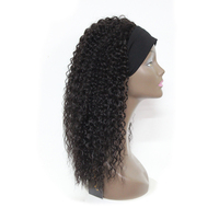 Perruque bandeau en cheveux humains vierges brésiliens non traités, pas chère, sans dentelle, bouclée crépue, en stock