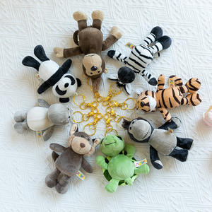 Porte-clés en peluche d'animaux de la jungle en gros, pendentif tigre, éléphant, panda, singe, pendentif de zoo, porte-clés d'anime - Product Image 1