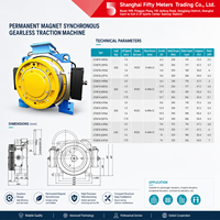 Moteur d'ascenseur synchrone à aimant permanent GTW7A de 320 kg à 630 kg, sans engrenages, pour usage passagers