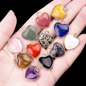 Doğal ametist akik yeşim aşk kenar kolye DIY takı aksesuarları kristal kolye şifa taşı kristal el sanatları - Product Image 1