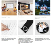 Écran de projection portable Future HD 16:9 anti-plis 100 pouces pour utilisation intérieure/extérieure, installation facile, prend en charge la projection double face