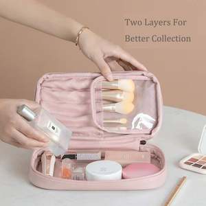 Sac de maquillage pour femme en cuir PU personnalisé, multifonctionnel, imperméable, avec fermeture éclair, Peachloft, grande capacité, mini sac de voyage - Product Image 6