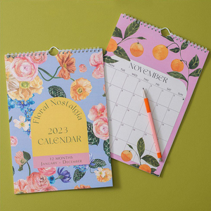 Wholesale Special Design Logo Custom CMYK Printing Yo Wall Calendar With Pockets