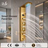 Panneau de douche numérique intelligent en acier inoxydable SUS304, ensemble mitigeur mural pour immeuble d'appartements et projet de rénovation résidentielle