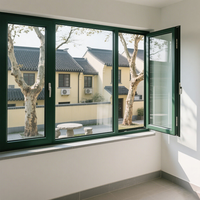 Ventanas de Casa de Villa personalizadas para proyectos de ingeniería, ventanas de aluminio aisladas, ventanas abatibles de aluminio de doble acristalamiento
