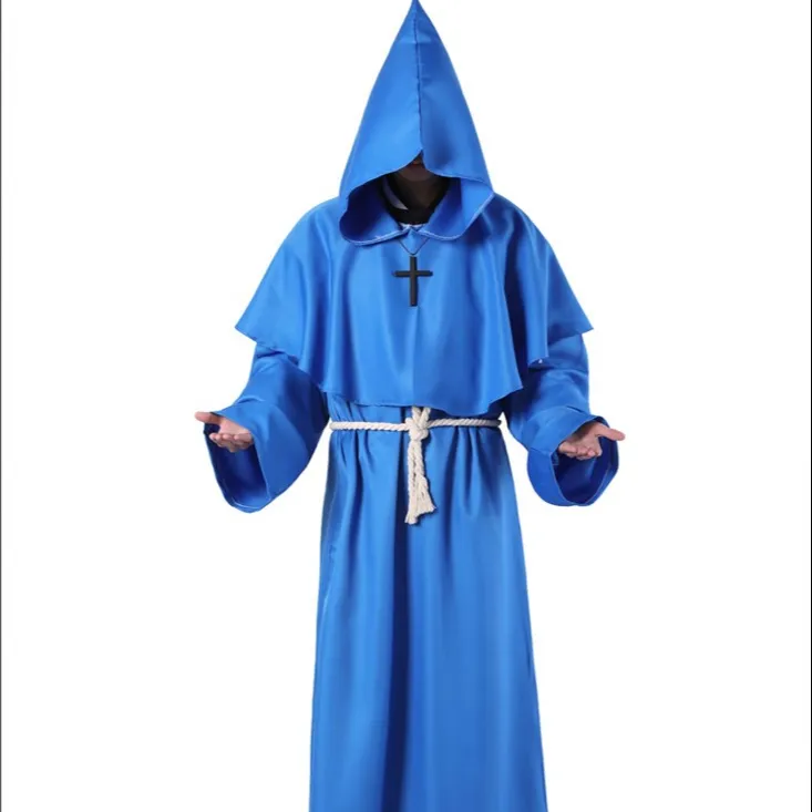 Monaco medievale abbigliamento mago sacerdote cos abbigliamento Halloween death robe cosplay gioco di ruolo abbigliamento neutro