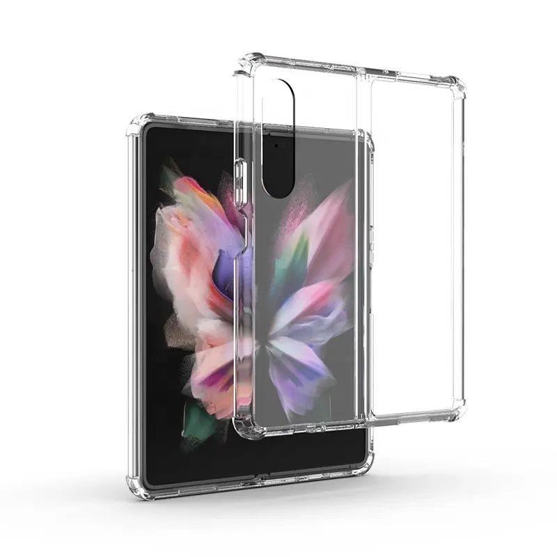 Shockproof Clear Mobile Phone Case 1.5MM Soft TPU Cover For Samsung Galaxy Z Fold 3