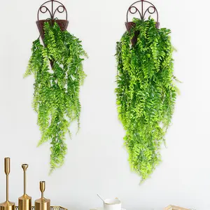 Dinding buatan gantung rumput Persia sulur buatan rak gantung tanaman hijau gantung