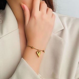Collier pendentif en acier inoxydable en forme de cœur, chaîne à maillons, bijou tendance, accessoire de charme - Product Image 4